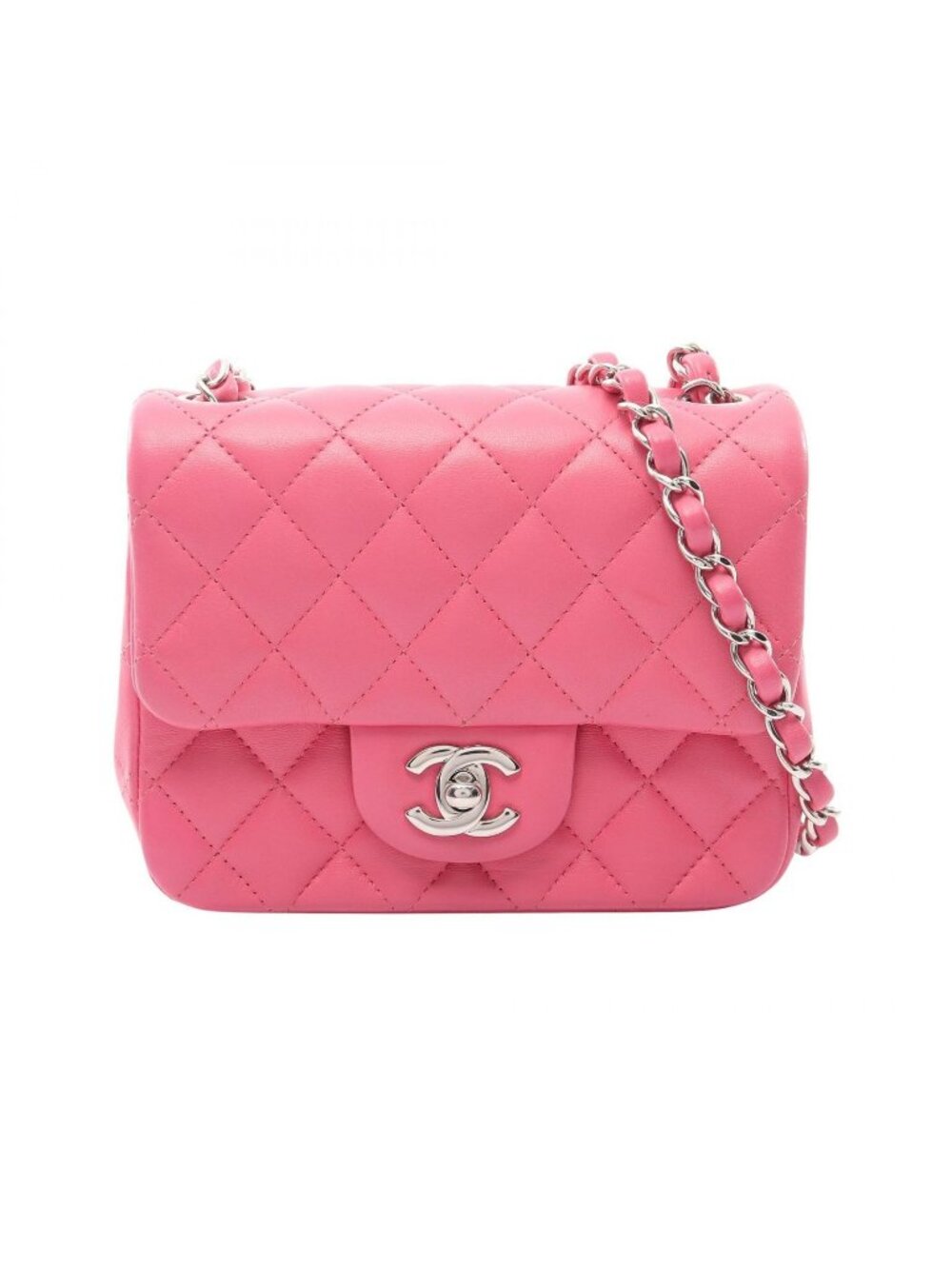 Chanel Shoulder Bag Mini Quilted Pink Lambskin Chain